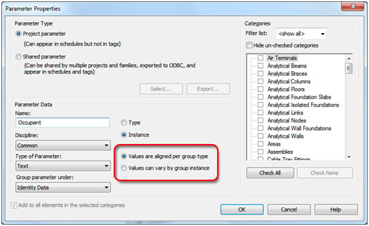 parameter properties