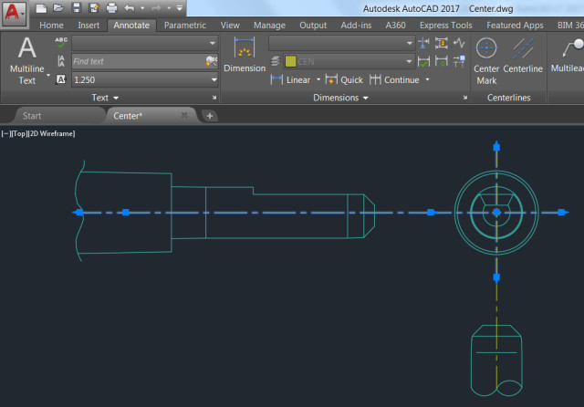 Improved centerline handling in AutoCAD 2017