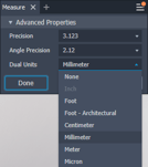 Display Window Autodesk Inv Display Dual Units with Autodesk Inventor Measure