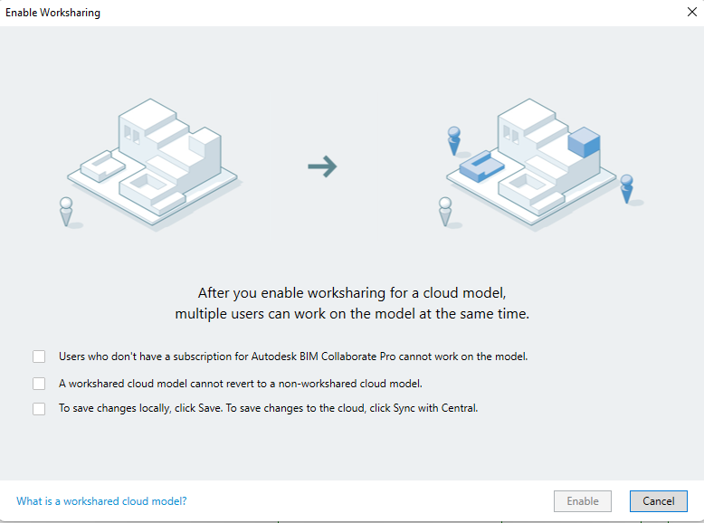 Converting a Revit Cloud Model to a Workshared Model