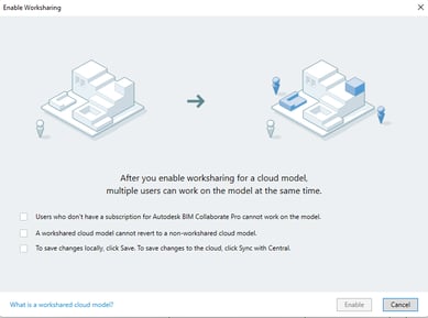 Converting a Revit Cloud Model to a Workshared Model