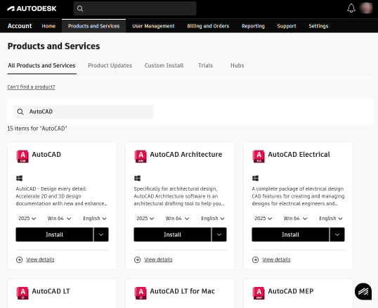 Installing Software from Your Autodesk Account (Basic)